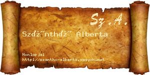 Szánthó Alberta névjegykártya
